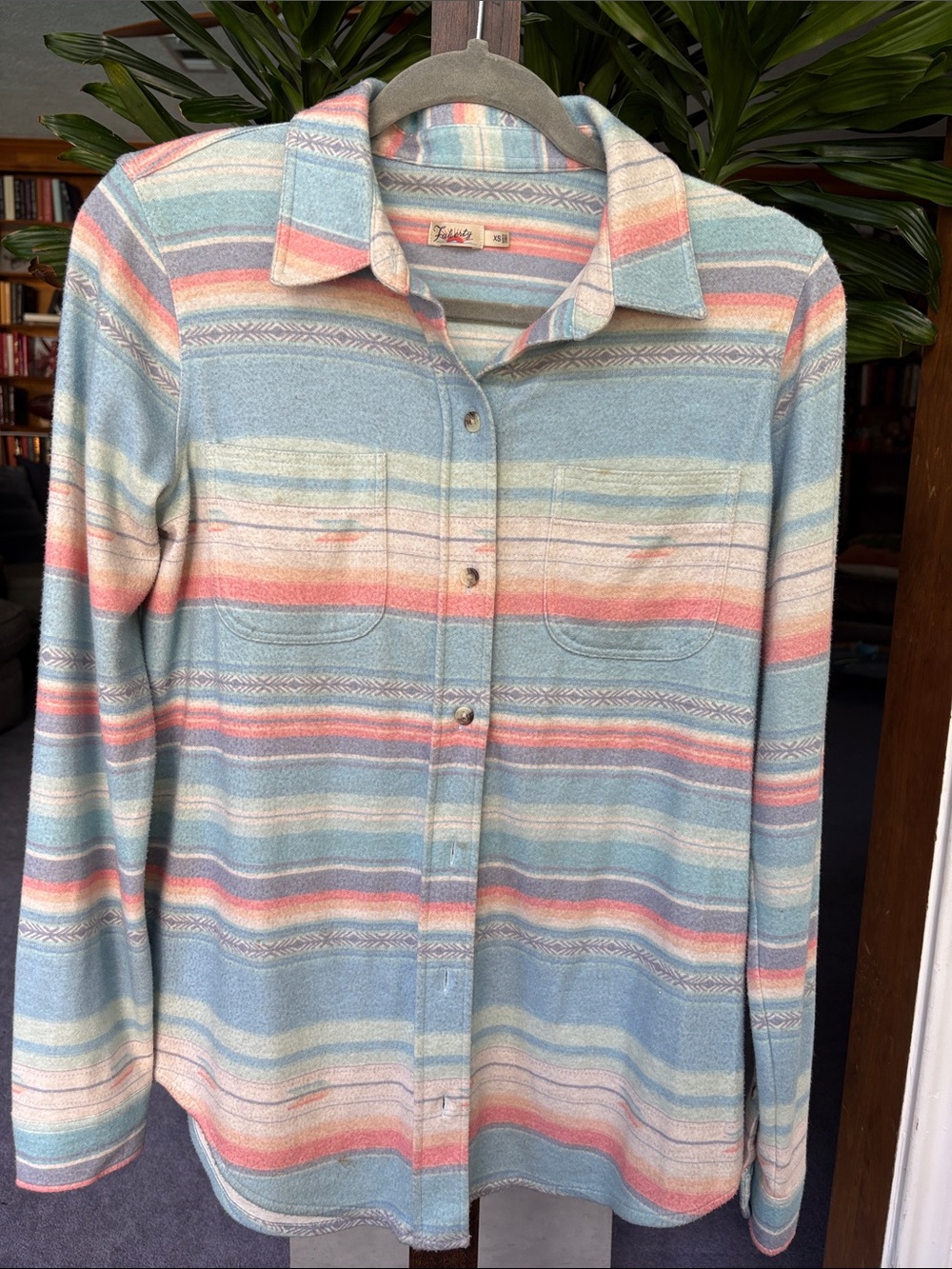 Sierra Paradise Faherty Striped Button-Front Shirt - Blue